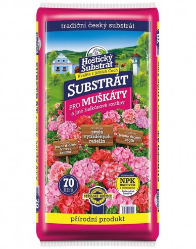 Hoštický Substrat für Geranien und Balkonblumen 70l