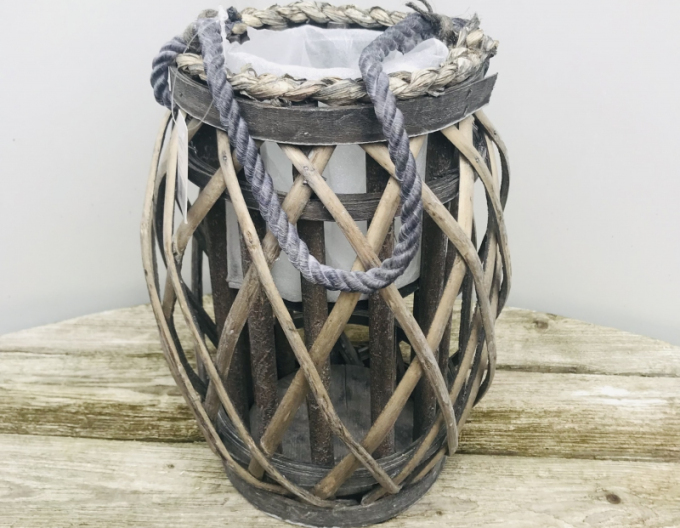 Weidenholz-Laterne 13x25cm