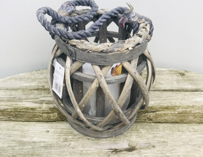 Weidenholz-Laterne 12x16cm