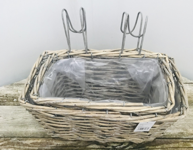 Weidengeflecht-Hängebehälter-Set 2tlg.