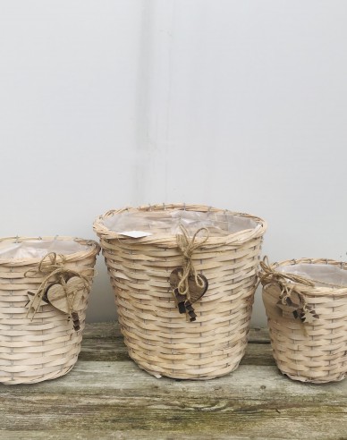 Set aus 3 Weidenkörben