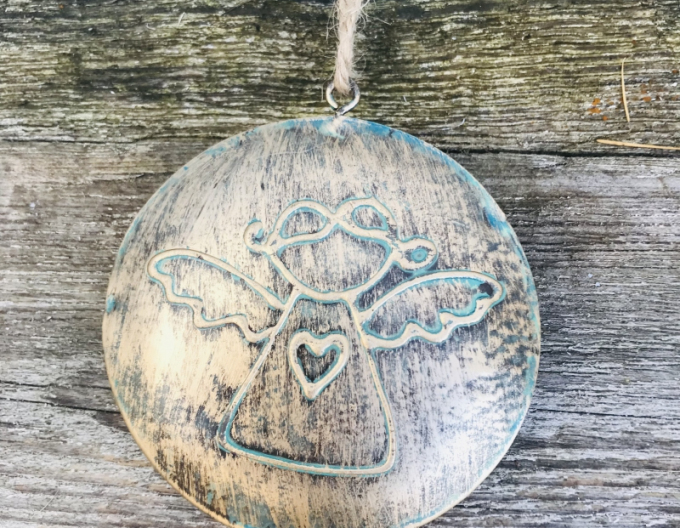 Metalldekoration mit Engel