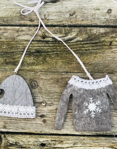 Holzornamente Pullover + Mütze