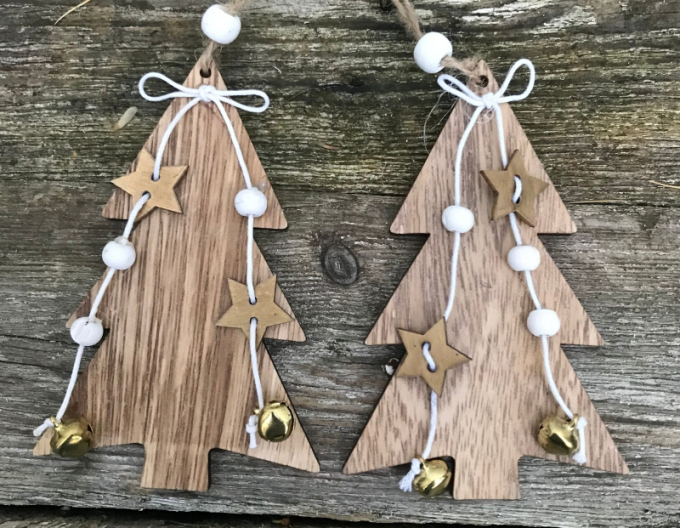 Weihnachtsbaum zum Aufhängen mit Jingle Bells 2pcs