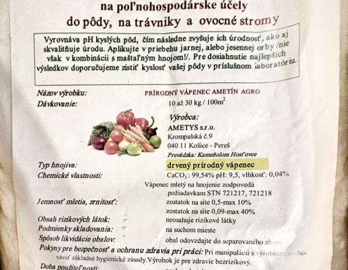 Natürlicher Kalkstein ametine agro 5kg