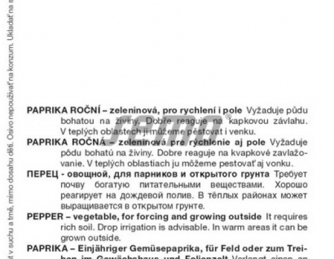 Saatgut Einjähriger Paprika Goldus F1