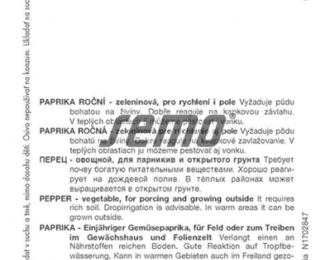 Saatgut Paprika einjährig Ilika