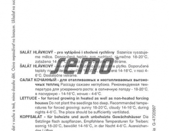 Saatgut Salat zur Befruchtung von Neferin