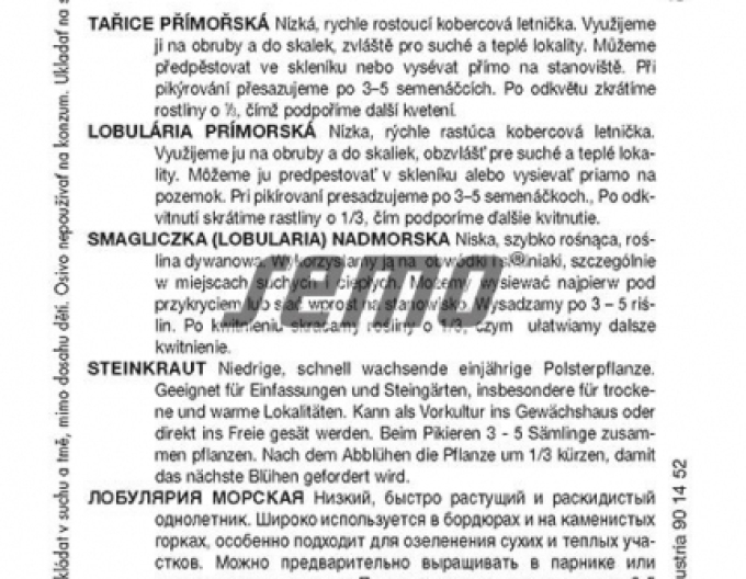 Saatgut Tarica meerseitig Corbeille dArgent.