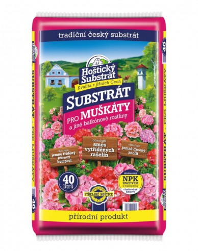 Hoštický Substrat für Geranien und Balkonblumen 40l