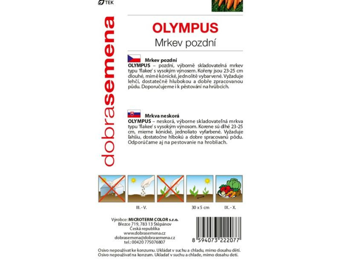 Dobrá semená Karotte Olympus