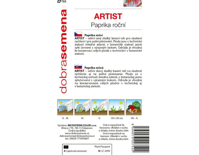 Dobrá semená Paprika Artist