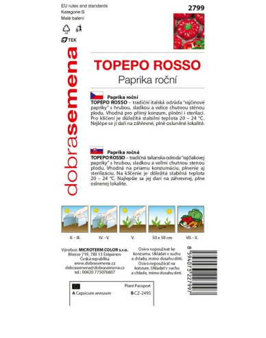 Dobrá semená Paprika Topepo Rosso