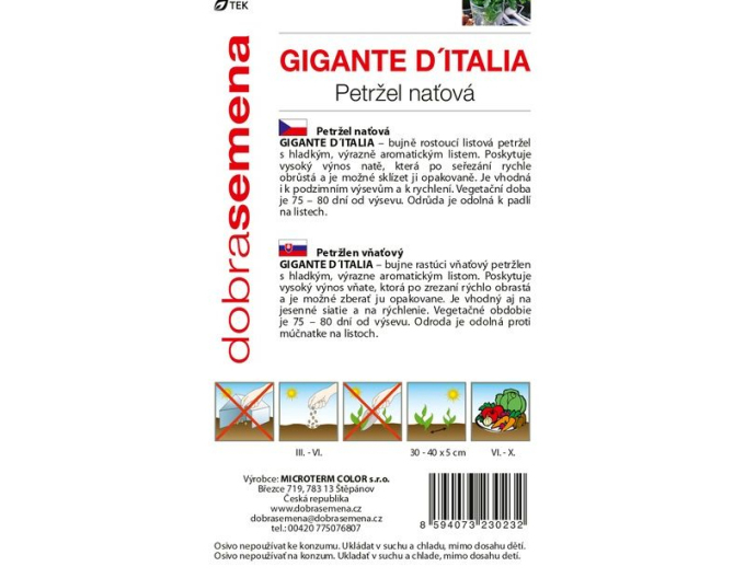 Dobrá semená Petersilie Gigante D´Italia