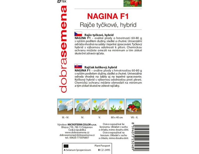 Dobrá semená Stabtomate Nagina F1