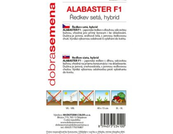 Dobrá semená weißer Rettich Alabaster F1