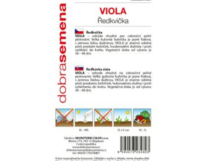 Dobrá semená Lila Rettich Viola