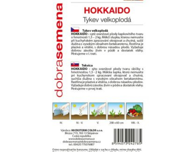 Dobrá semená Riesenkürbis Hokkaido