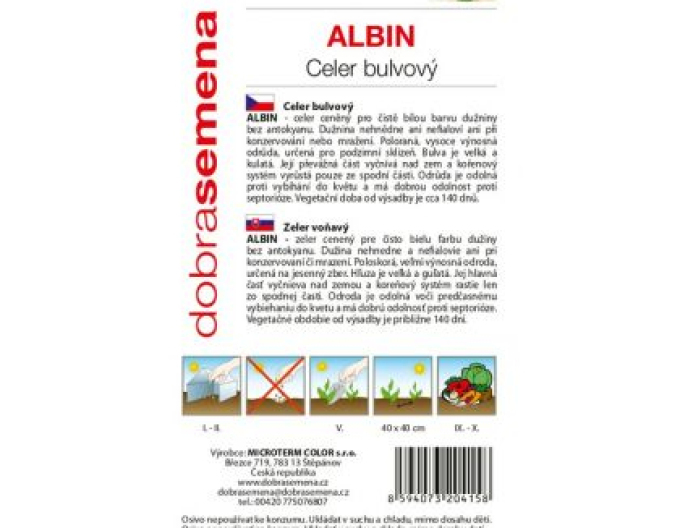 Dobrá semená Knollensellerie  Albin