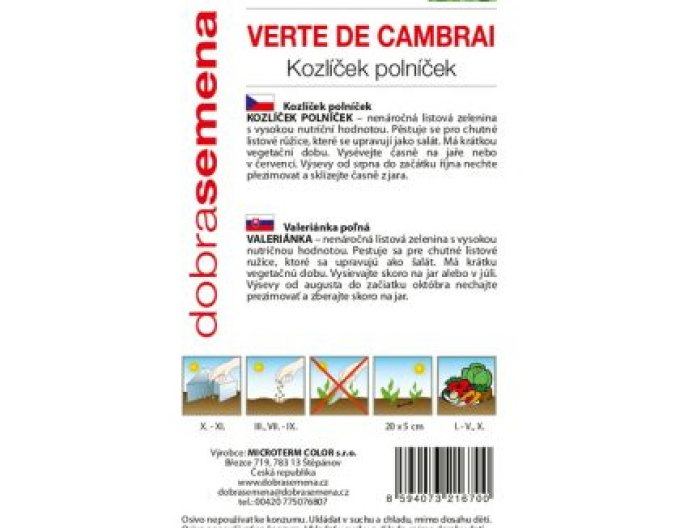 Dobrá semená Feldsalat Verte de Cambrai