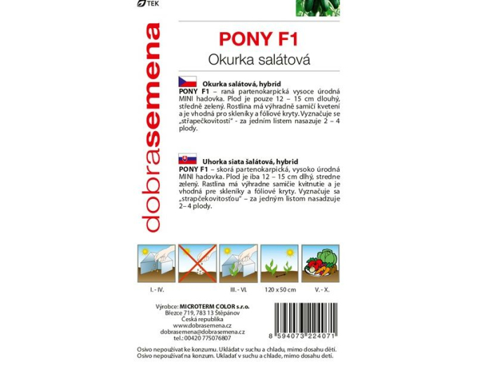 Dobrá semená Salatgurke Pony F1