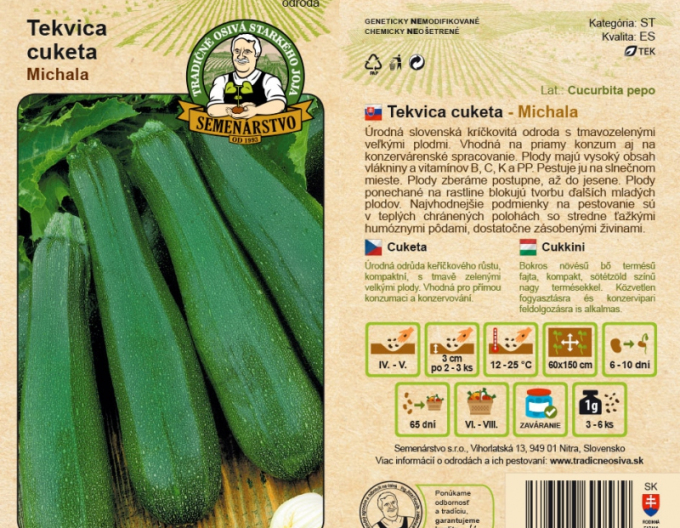 Semenárstvo Kürbiszucchini / Kürbisstrauch - Zucchini Michala