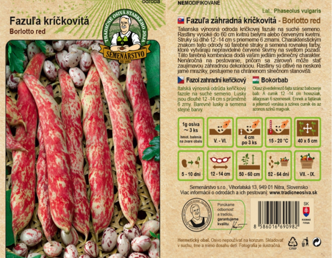 Buschbohne Borlotto rot