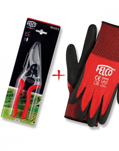 FELCO 8 Schere + FELCO 701 - XL Handschuhe