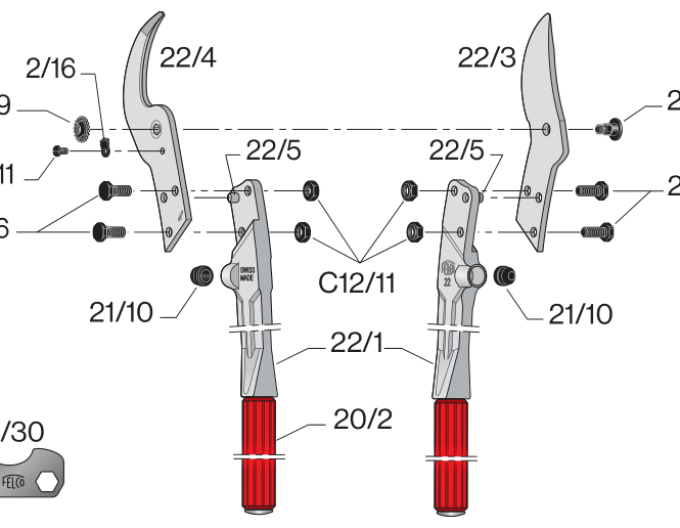 FELCO 22 Zweihand-Astschere