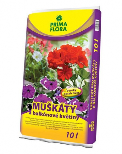 PRIMAFLORA Substrat für Geranien und Balkonblumen 10l